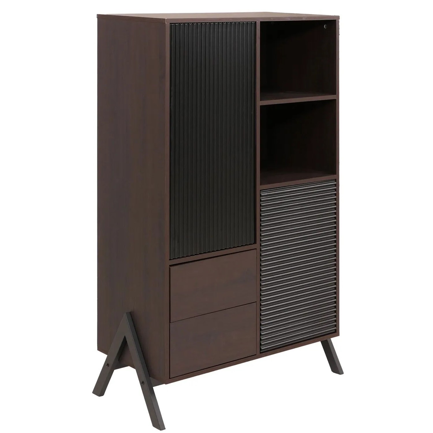 MCW Hochschrank O40 MDF Metall Melamin 138x79x40cm Walnuss-Optik_10
