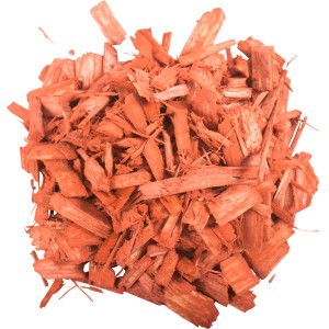 Big Bag Gartendekor Mahagoni, rote Holzschnitzel für farbige Akzente im Garten.