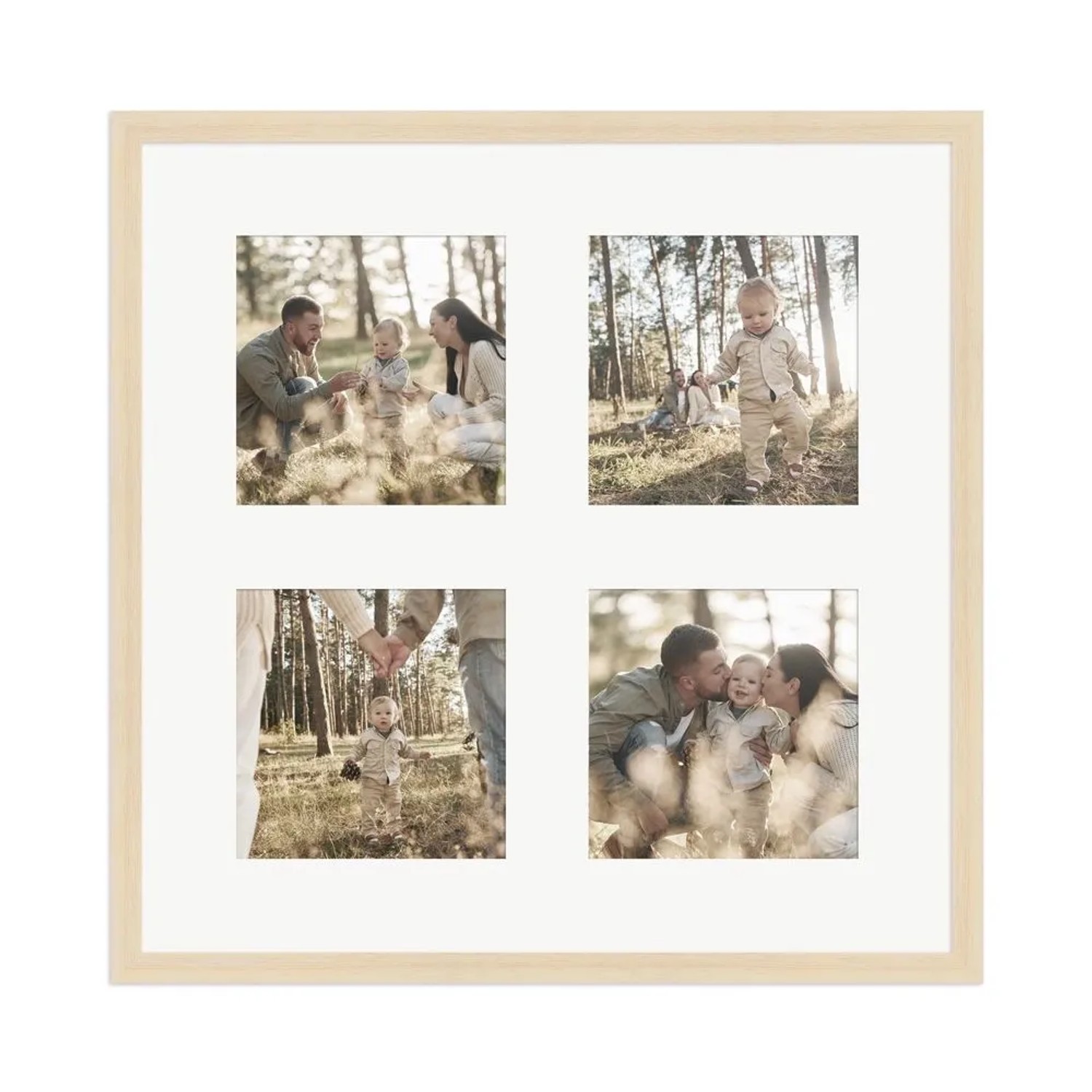 WANDStyle Galerierahmen G950 in Natur 40 x 40 cm für 4 Bilder im Format 13 x 13 cm
