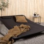 Schwarze ebuy24 Gordo Hängematte mit Ständer, Kissen und Decke. Gartenmöbel für entspannte Stunden.
