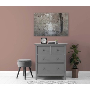 Graues Bricoflor Wandbild im Industrial Style mit Betonwand-Motiv, 120x80 cm.