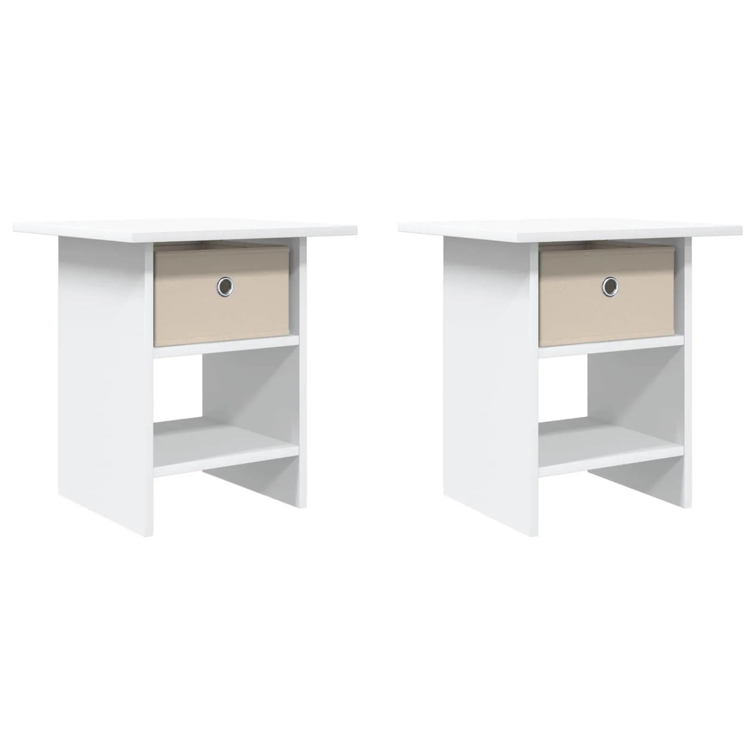 vidaXL Nachttisch 2 Stk Weiß 41 x 40 x 45 cm Holzwerkstoff 8000437