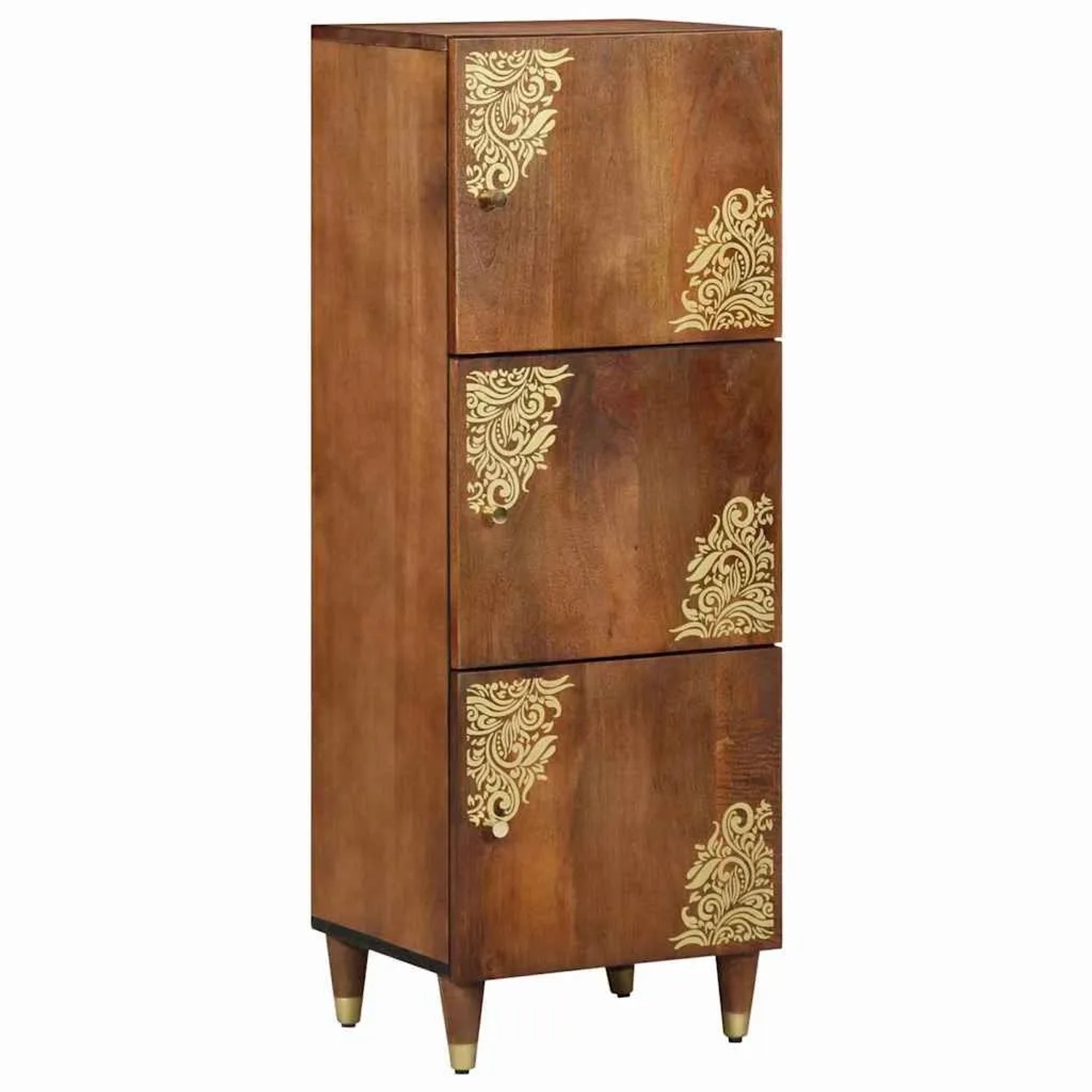 vidaXL Highboard mit Regal Braun 40 x 33 x 110 cm Massivholz Mango 4018765