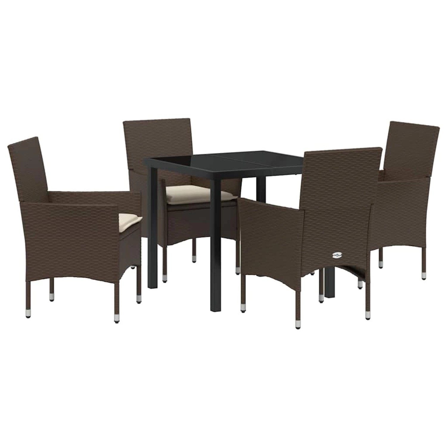 vidaXL Garten Essgruppe mit Kissen 5-Tlg Braun Poly Rattan 3379780 günstig online kaufen