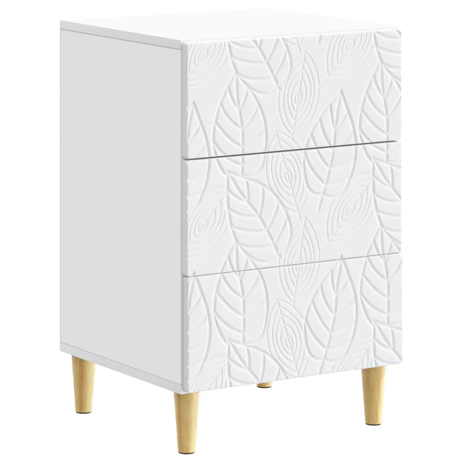 vidaXL Nachttisch Weiß 43 x 39,5 x 66,5 cm Holzwerkstoff 895015