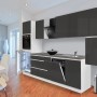 Respekta Küchenzeile GLRP380HWG, grifflos, grau hochglanz/weiß, mit E-Geräten. Moderne Einbauküche.