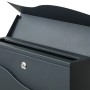 Offener, anthrazitfarbener MCW Briefkasten B31 mit Zeitungsfach und Zylinderschloss.