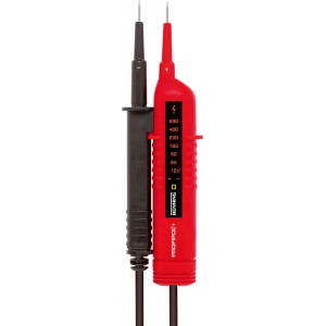 Spannungsprüfer Profipol+ von Benning, rot und schwarz, für Messungen von 12 V bis 690 V.