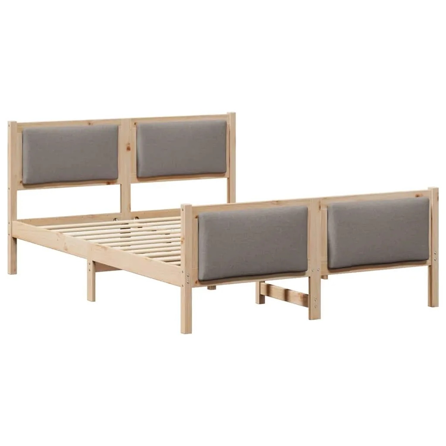 vidaXL Bettrahmen mit Kopfteil Taupe 140 x 200 cm Stoff 3394266