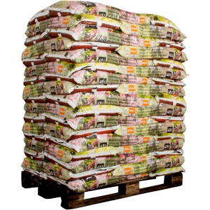 Palette OBI Rhododendronerde, 51 Säcke à 45 l, torfreduziert mit Start-Dünger für Moorbeetpflanzen.