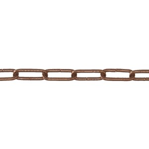 Gehämmerte Conacord Zierkette aus Stahl, kupferbraun, Ø 2 mm, als Meterware.