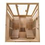 Artsauna Infrarotkabine Billund mit Liegen aus Hemlockholz, Dual Heizsystem und LED-Beleuchtung.