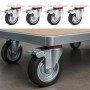 Wiltec Doppelstopp-Lenkrolle Set 4X Vollgummirad 75Mm 50Kg Transportrollen_2