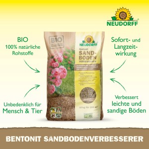 Sack Neudorff Bentonit Sandboden-Verbesserer 10kg zur Bodenverbesserung und Nährstoffspeicherung.