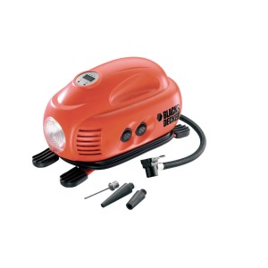 Black+Decker Luftpumpe ASI200 mit 12V Anschluss und Zubehör.