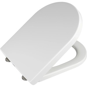 Weißer Wenko Premium WC-Sitz Palma mit Absenkautomatik und Edelstahl-Befestigung.