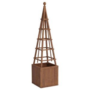 MCW Rankgitter Q18 Pflanzkasten Holz 168x40x40cm Dunkelbraun