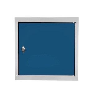 PROREGAL Schließfachwürfel Blocky, lichtgrau/blau, mit Drehriegelschloss für Vorhängeschloss. Sicherer Stauraum.