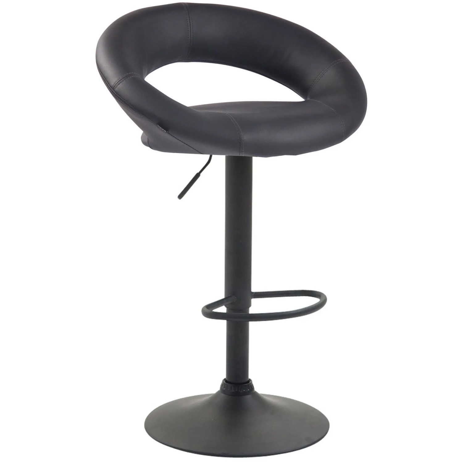 DELUKE Barhocker MEKIM Kunstleder Grau 53x47x80cm Schwarz Barstuhl Höhenverstellbar Mit Lehne Drehbar Tresenhocker Tresenstuhl