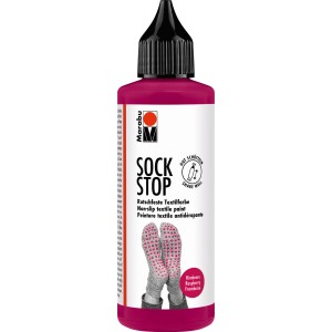 Marabu Sock Stop Anti-Rutsch-Farbe Himbeere, 90ml Flasche für Textilien.