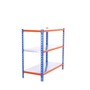 PROREGAL Schwerlastregal Baby Metal Shark, blau-orange, 90x80x30 cm, mit 2 Regalböden.