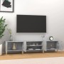 VidaXL TV-Schrank, Betongrau, 180 cm breit, mit Fächern und Türen, Holzwerkstoff, Modell 1.