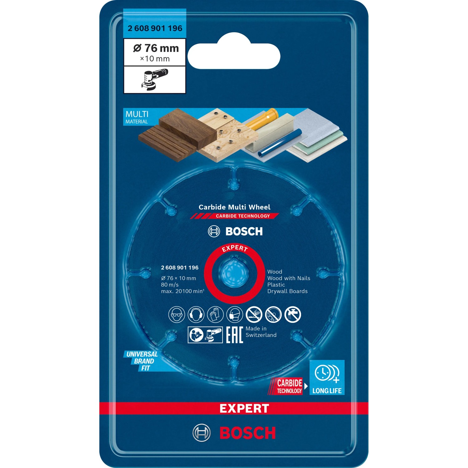 Bosch 1x EXPERT Carbide Multi Wheel doorslijpschijf, X-Lock (voor Hardhout, Hout met spijkers, 125 mm, Professional Accessoires Kleine haakse slijper