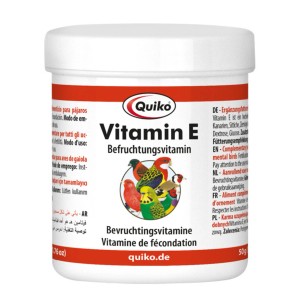 Quiko Vitamin E Ergänzungsfutter für Vögel, 50g Dose. Ideal zur Zuchtvorbereitung.
