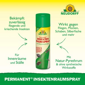 Neudorff Permanent Insektenraumspray 500ml zur Ungezieferbekämpfung in Innenräumen und Ställen.