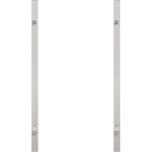 2er-Set Torpfosten für Doppeltor, Metall, silber, 255 cm hoch, für Zaunbau.