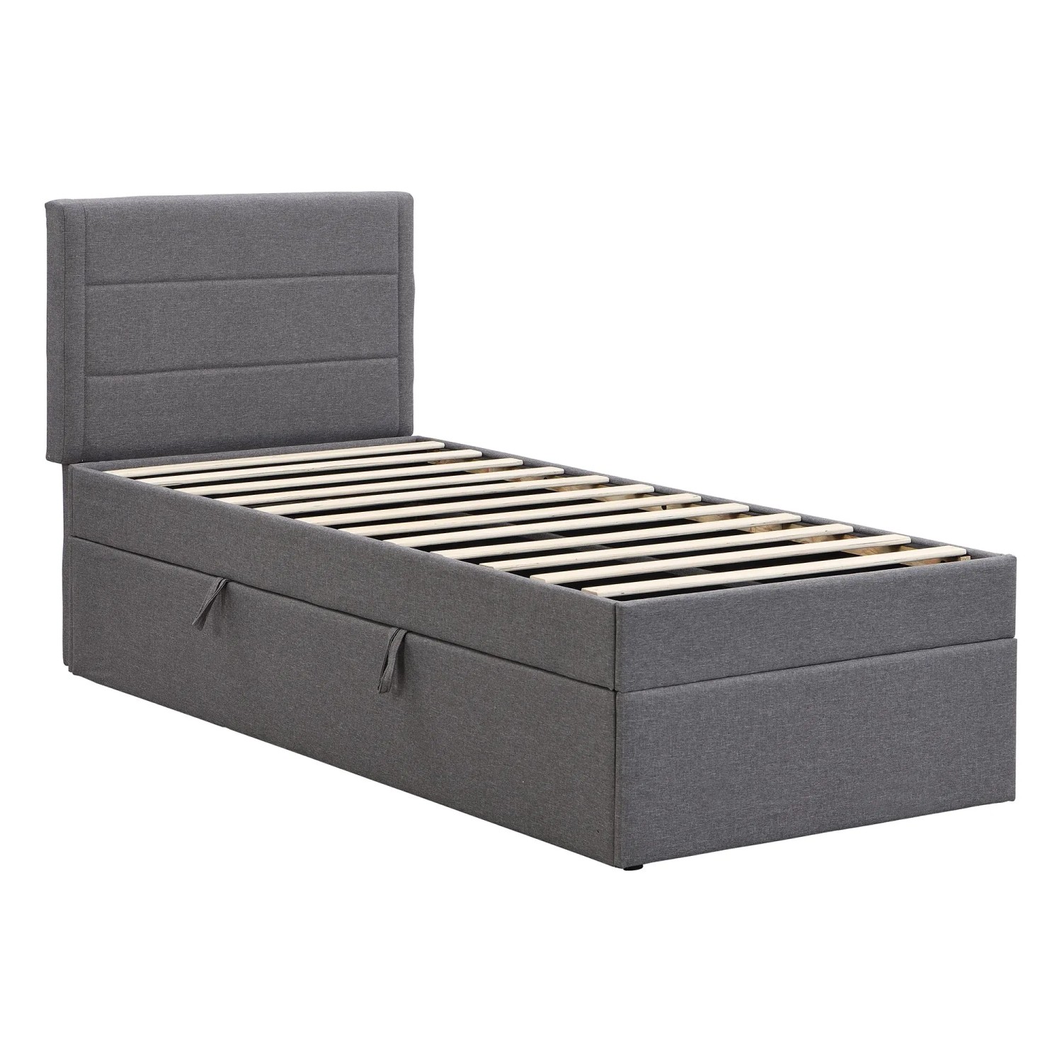 okwish Einzelbett 90x200cm mit Metallrahmen Stauraum Kinderzimmer Grau ohne Matratze