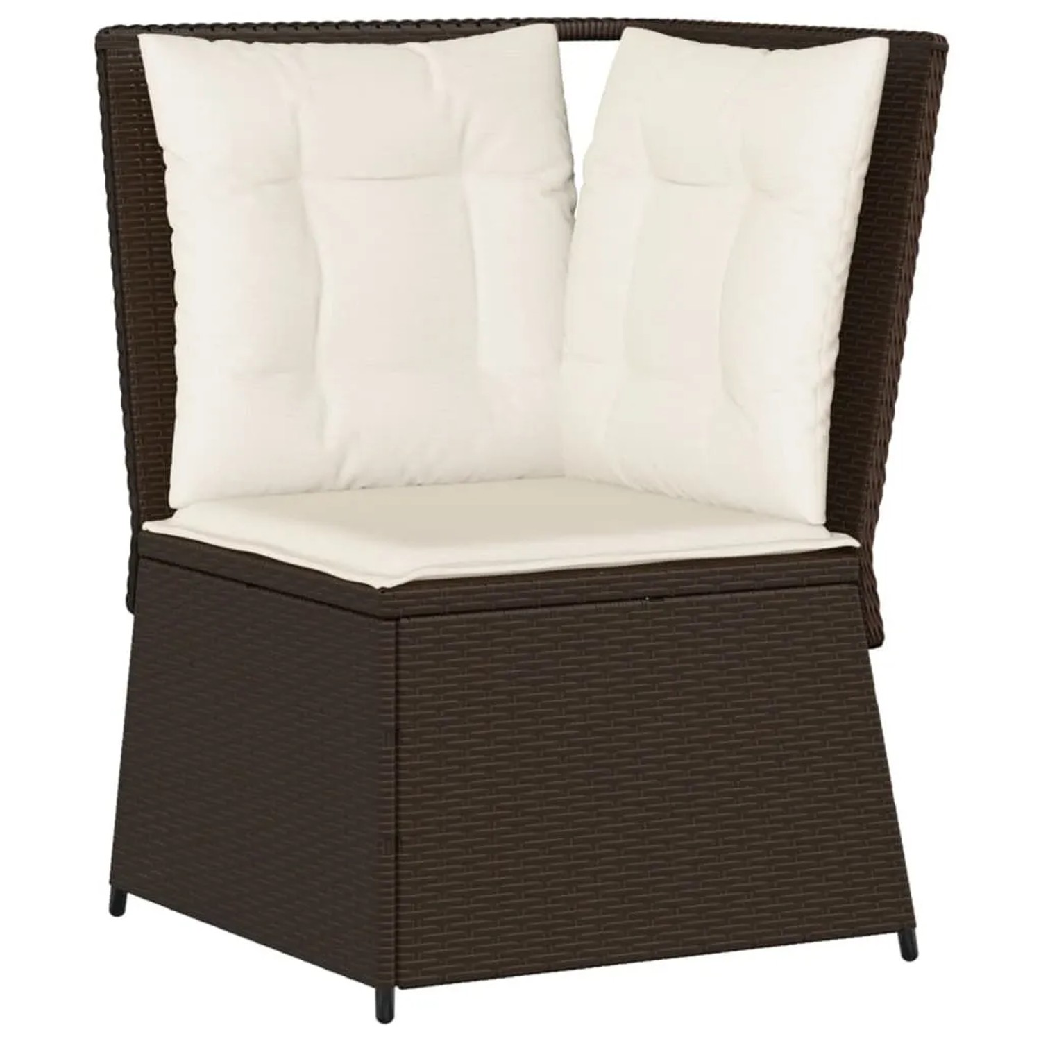 Furnicato Garten-ecksofa Mit Kissen Braun Poly Rattan