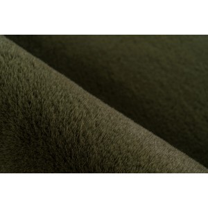 Detailaufnahme: Lalee Teppich Heaven, rund, Ø 120 cm, Farbe Basil. Kurzflorteppich aus weichem Kunstfell.