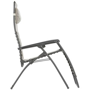 Lafuma Relaxsessel RSXA CLIP Batyline® Seigle II, Gartenstuhl mit verstellbarer Kopfstütze und grauem Gestell.