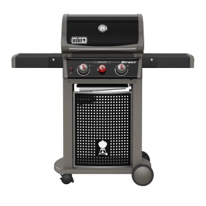 Weber Spirit E-220S Gasgrill mit 2 Brennern und Sear Zone. Kompakter Grillwagen in Schwarz/Grau.