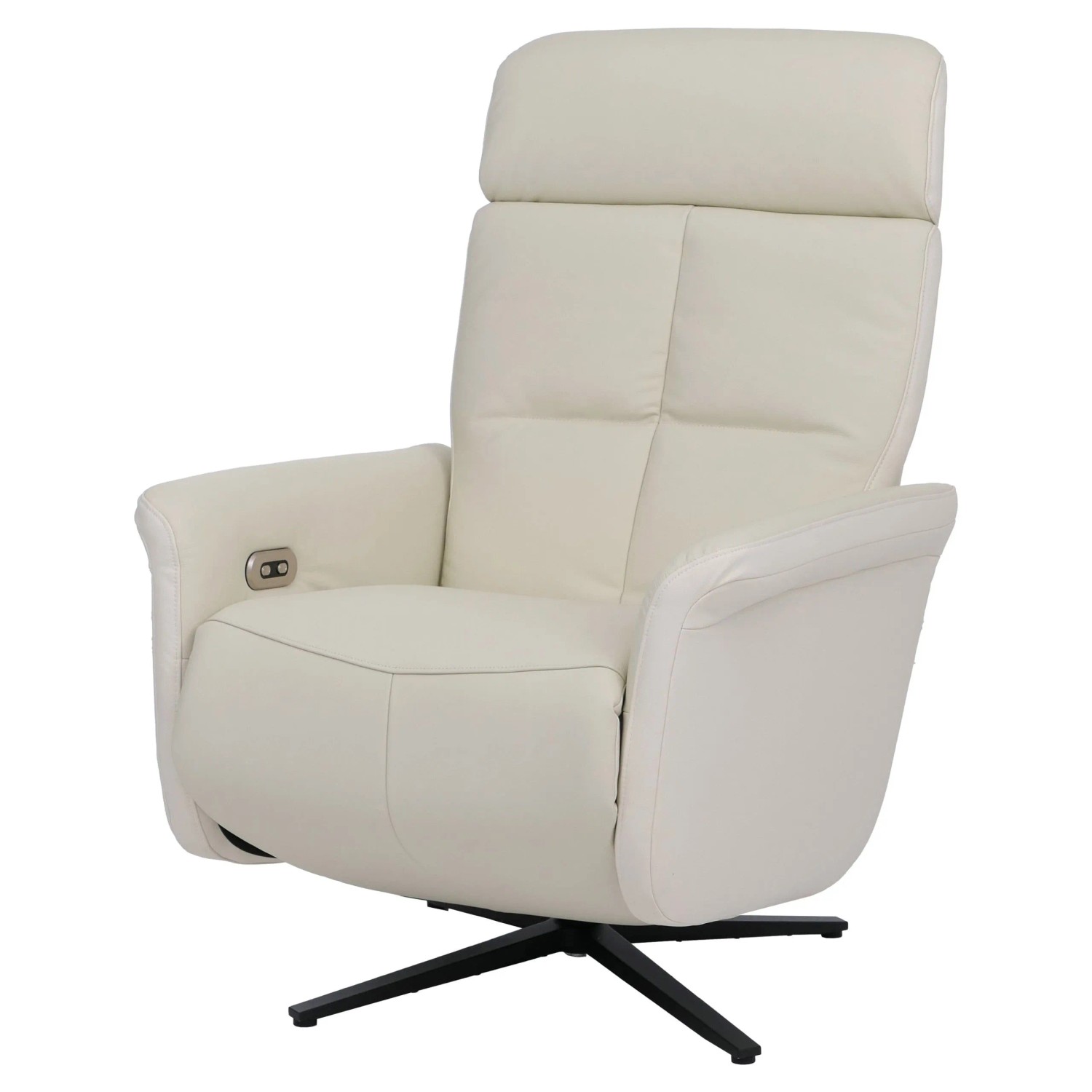 MCW Relaxsessel L10 Liegefunktion Drehbar Elektrisch Verstellbar Voll-Leder Creme-Weiß