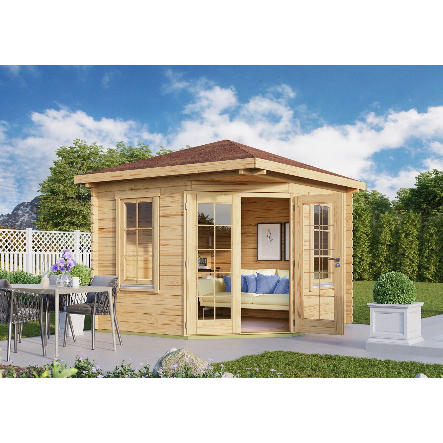 Fjordholz Gartenhaus Modell Fico 44 Naturbelassen