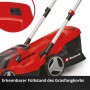 Einhell Akku-Rasenmäher GP-CM 36/450 mit Füllstandsanzeige des Grasfangkorbs.