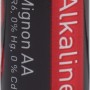 Rote und schwarze Alkaline Batterie AA für Geräte wie Fernbedienungen.