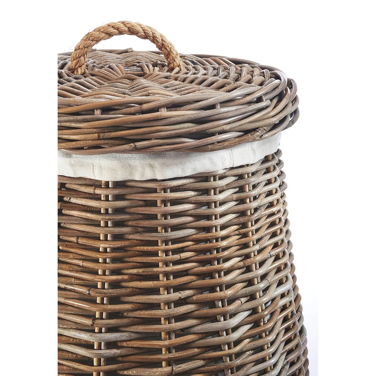 Kobolo Wäschekorb Rattankorb Aufbewahrungskorb Rattan Kubu Grey_6
