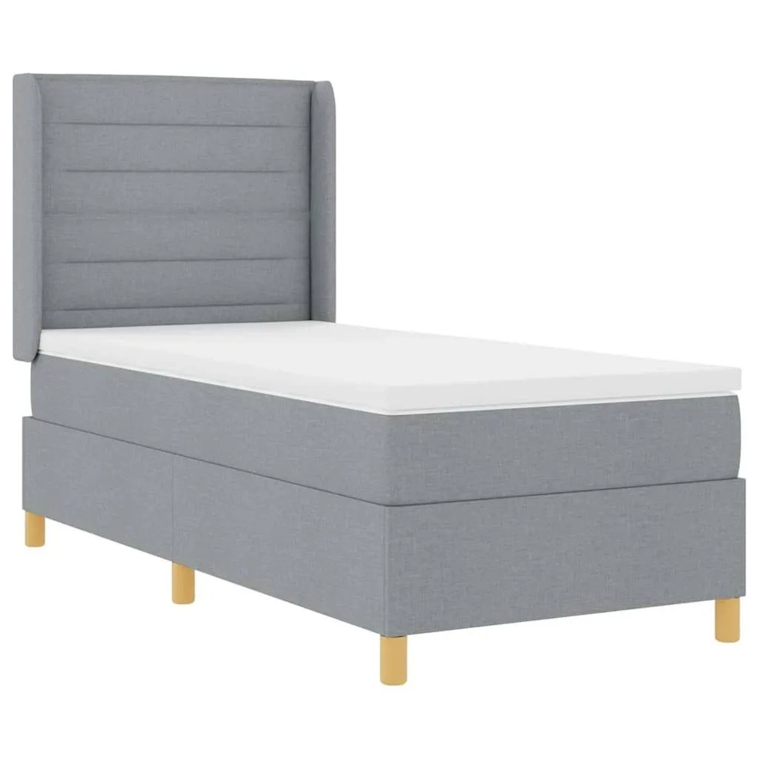 vidaXL Boxspringbett mit Matratze Hellgrau 80 x 200 cm Stoff 3343595 günstig online kaufen