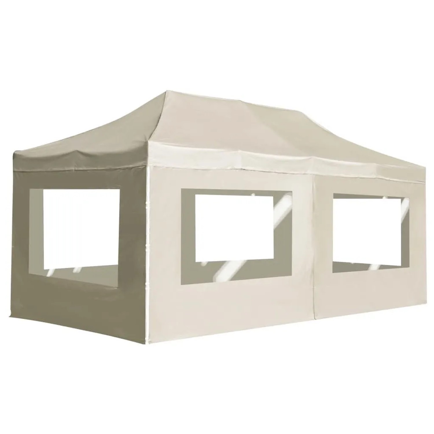 vidaXL Profi-Partyzelt Faltbar mit Wänden Aluminium 6x3m Creme 45506