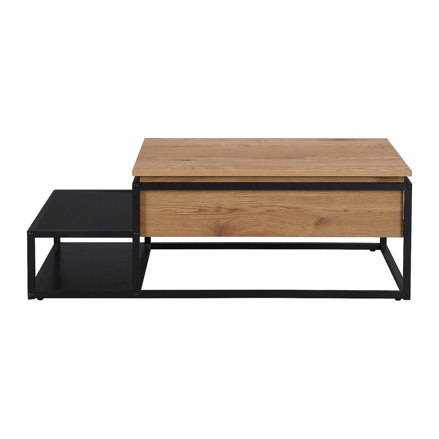 Vente-unique Couchtisch Lutesa Schwarz  Naturfarben Hell 110 cm