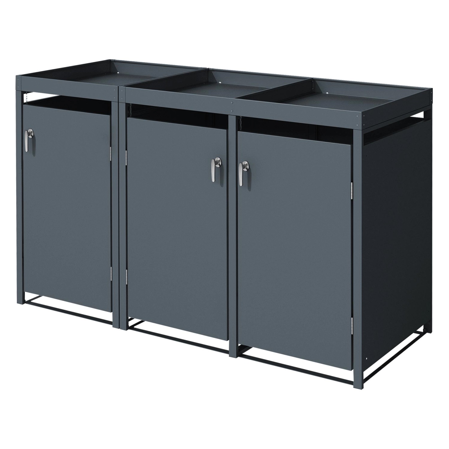 ML-Design Mülltonnenbox 3Er mit Pflanzdach 240L 200x80x124cm Anthrazit aus günstig online kaufen