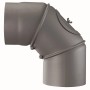 Grauer OBI Rauchrohrbogen 90° mit 150 mm Durchmesser für Kaminöfen.