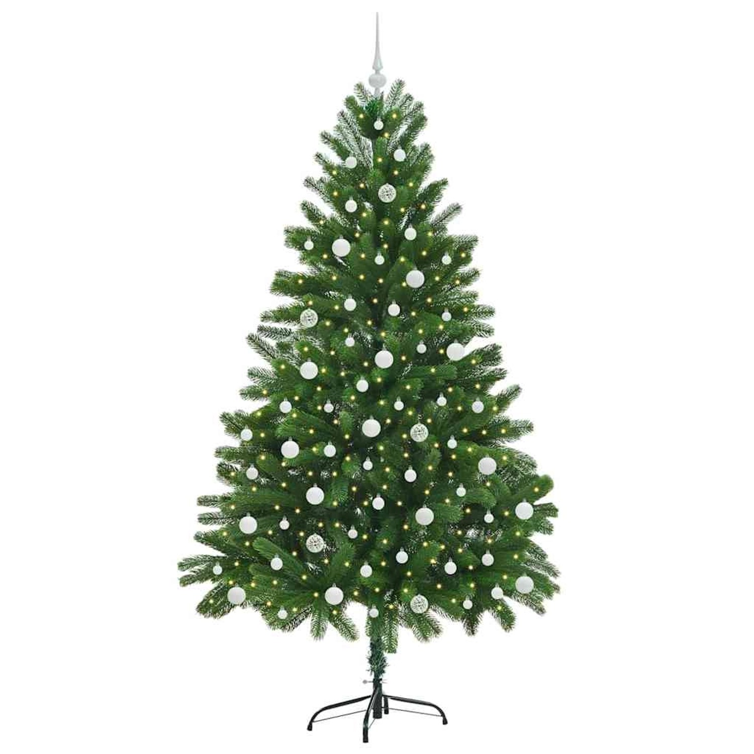 vidaXL Weihnachtsbaum mit 300 LEDs mit Ständer Grün 210 cm PE 3396343