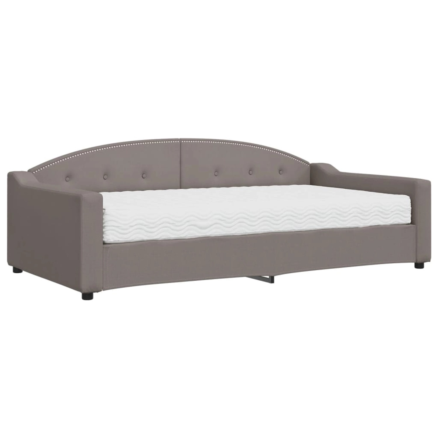 vidaXL Gästebett Gästebett Tagesbett mit Matratze Taupe 100x200 cm Stoff Be günstig online kaufen