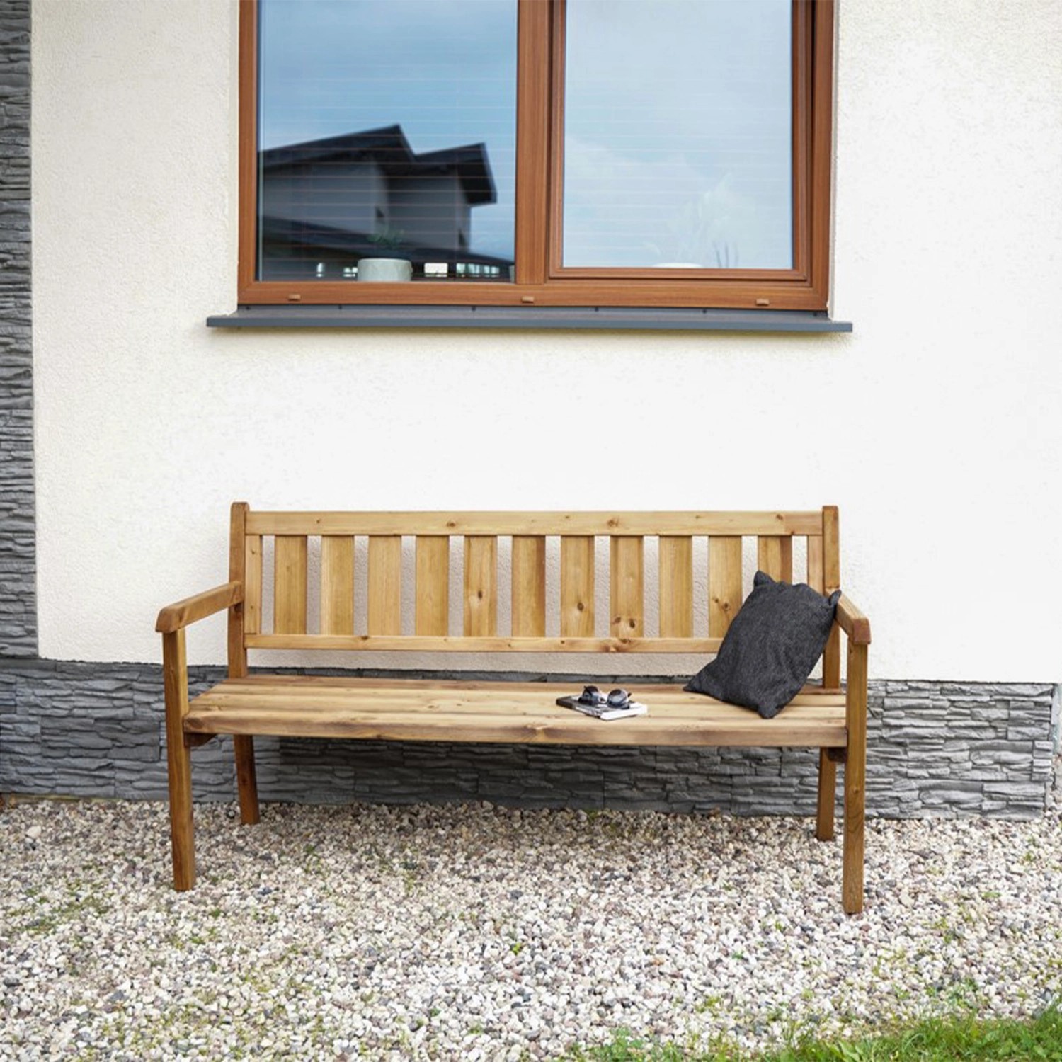 Axi Gartenbank Charlotte 3Sitzer Holz Braun 170 cm kaufen bei OBI