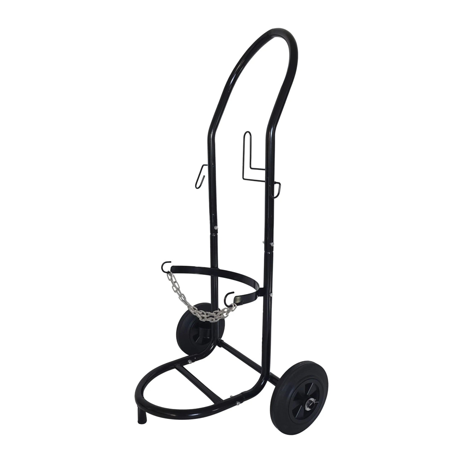Relaxdays Gasflaschenwagen Stahl Schwarz Mit Sicherheitskette Pannensicher 102 cm x 52 cm x 60 cm