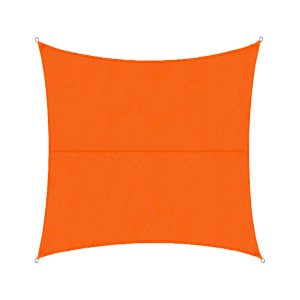 Quadratisches, wasserabweisendes Sonnensegel in Orange (3x3 m) für Garten, Terrasse und Balkon.